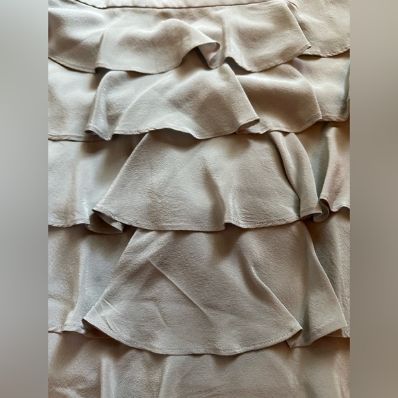 Talbots 100% Silk Gray Ruffle Skirt – Size 8 - Picture 2 of 5